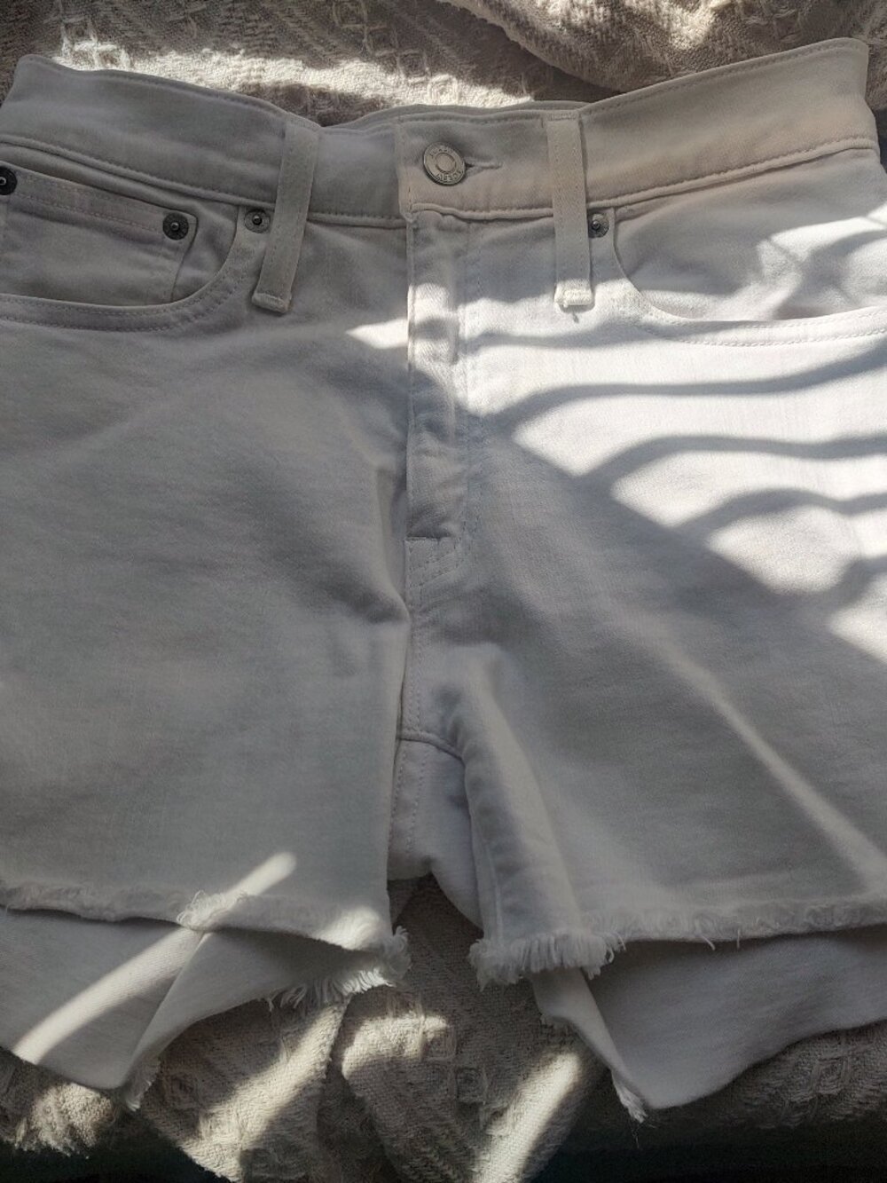 J Crew High Waist White Jeans Shorts